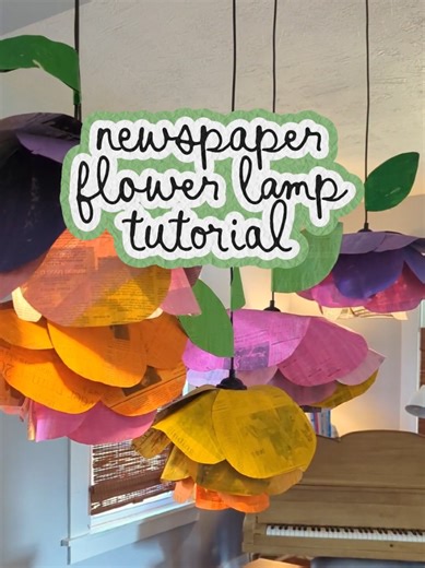 DIY Newspaper Flower Lamp Tutorial