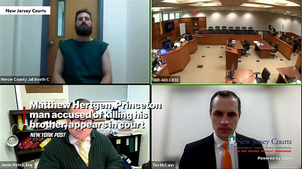 Princeton preppy murder suspect Matthew Hertgen appears for first time in suicide smock after allegedly killing, mutilating his brother