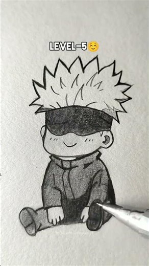 go jo draw in 8 level #viral #drawing #animeeart