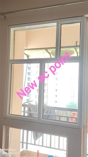 we made new ac point after changing sliding window into new frame 🪟#windowac #aluminium #framework