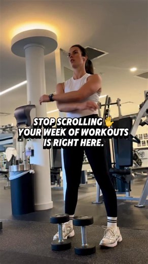 Elise Young on Instagram: "Your week of workouts are waiting for you! 🔥 Comment TRAIN below and I will DM you a free week of workouts! 🫶 ✅Dumbbells only ✅Fully guided ✅Strength focus #workoutprogram #workoutroutine #strengthtraining #fitnessover40"