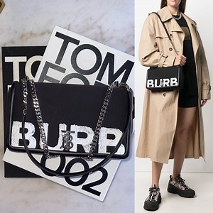 Burberry Lola Graffiti Logo Medium Bag in Black