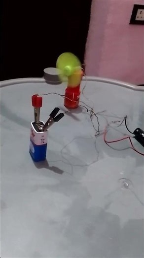 simple dc motor fan hw battery science project😱