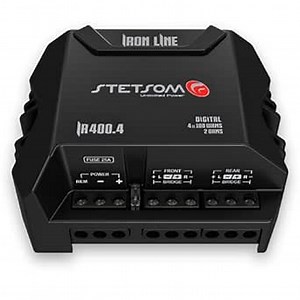 Stetsom IR 400.4 2 Ohms Compact Digital 4 Channels Amplifier, Iron LINE, 400 Watts RMS 400x4, 2Ω Stable, Multichannel Digital Car Audio Amp TS, Full-Range Sound Quality, Crossover