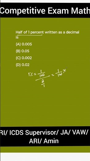 Half of 1 percent written as a decimal\ris