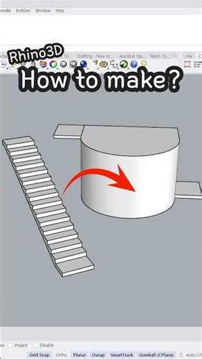 How to Make Circular Stairs in Rhino3D | Real Quick⚡️#modeling #라이노8 #라이노 #Rhino3D #Architecture