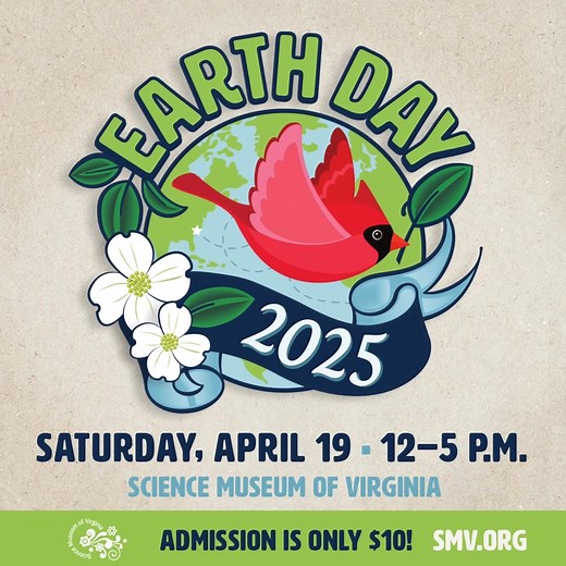 🌎 🎉 There’s no better place to celebrate our amazing planet than at the Science Museum of Virginia! Join us on April 19 for an epic Earth Day celebration featuring 🌮 food trucks, ✨ hands-on activities, 🤝 incredible community partners, and so much more for just $10! 🌸 Spring starts here. Don’t miss out on the fun! FOMO is real! 😱 | Science Museum of Virginia