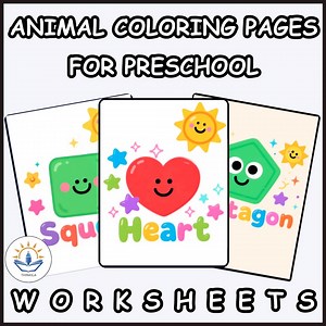 Geometric Shapes Coloring Pages for Kids | Printable Shape Worksheets | Preschool & Kindergarten Math Activities - Etsy Canada