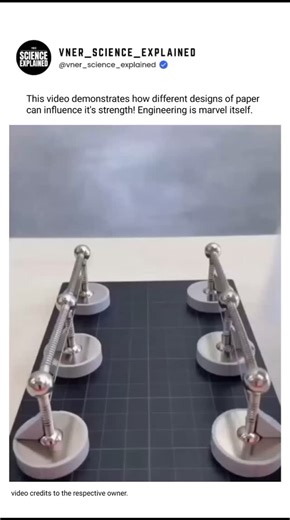 VNER_SCIENCE_EXPLAINED | Demonstration of how different designs of paper can influence it's strength. Credits to the respective owner #explore #science #physics... | Instagram