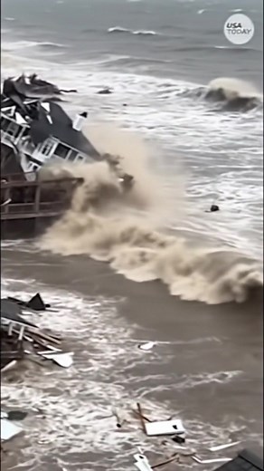 40K views · 78 reactions | Drone footage shows Outer Banks coastline homes crumble as hurricanes churns nearby | Lost Civilizations | Facebook