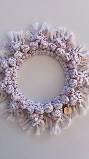 Lavender Skies Confetti Macrame String😍 Indulge in the delightful blend of blues, pinks, and purples. If you're craving a subtle pop of pastel colour in your life, look no further than this exquisite cord. @sweetonyounz is showcasing just how divine this string truly is with this stunning wall hanging. Launching Thursday the 15th 🥳 | Mary Maker Studio