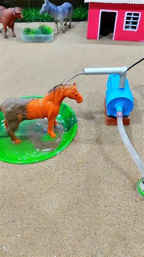 cow water bath and mini tractor science project small water pump making #minitractor # 767