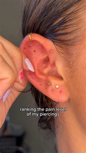 Ranking the pain level (so you don’t have to 😅) #painlevel #piercing #PiercingCare #tips #fypシ゚viralシ #ericajewels | EricaJewels