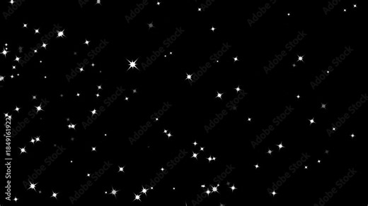 luxury Glitter star particle line animation with starry night twinkling, shining dust light trails, and celebration style sparkle overlay on a black screen, smooth midnight pulse and sky gleam effects