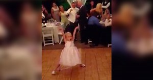 Flower Girl Dances At Wedding Reception - Crowd Is In Stitches When The Song Switches