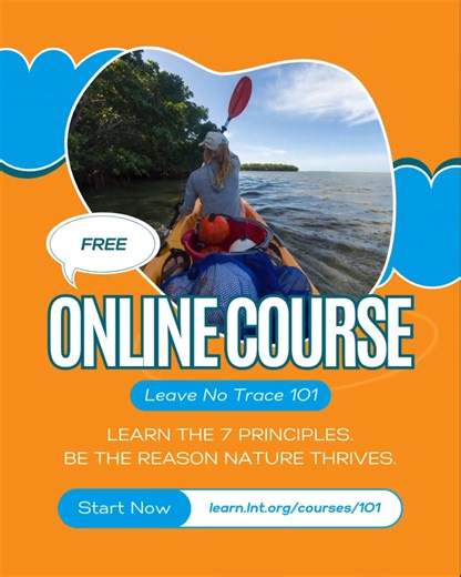 Every adventure has an impact—let’s make it a positive one! Start with our free Leave No Trace 101 course to learn the 7 Principles and why they matter for all outdoor enthusiasts. Together, we can leave nature better than we found it. Sign up now! https://zurl.co/EG9VE | Leave No Trace