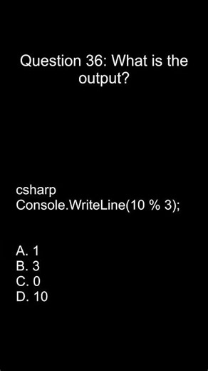 .NET Programming Interview Question #36| C# MCQ for Practice