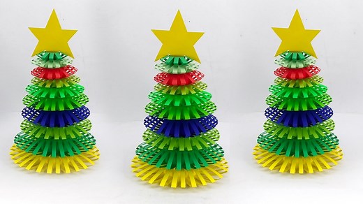 251K views · 11K reactions | "3D Paper Christmas Tree" - This video will show you How to make an easy and beautiful Christmas tree at home | Entertaining Arts | Facebook