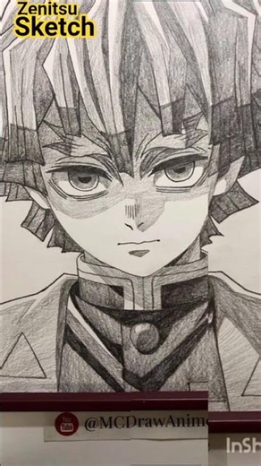 Zenitsu sketch in serious mod #art #animedrawing #drawing