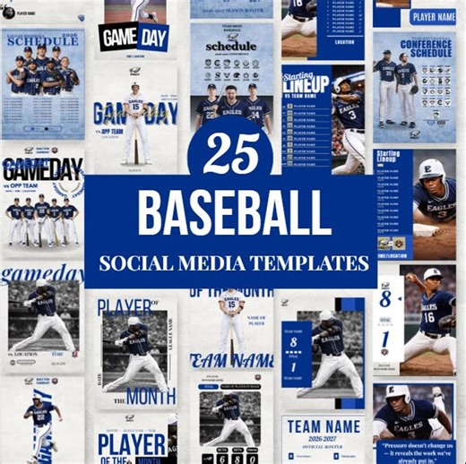 Baseball Canva Social Media Template | Editable Game Day Graphics (digital Download) - Etsy