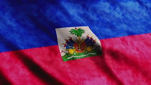 The Haiti flag waving in close up - Free Stock Video