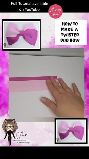 Duo Bow Tutorial Link to YouTube channel in bio #Catsribbonbowtutorials #howtomakehairbows #diyhairbows #hairbows #hairbowtutorial #smallbusiness