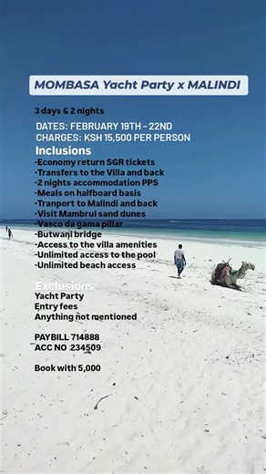 Mombasa Yacht Party x Malindi Mambrui Sand dunes on February 19th - 22nd #nairobitiktokers #malindi #yachtparty #fyp