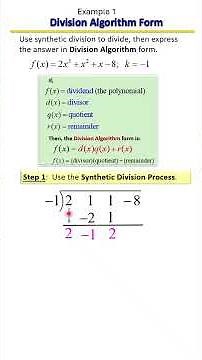 Division Algorithm Form Explained! | Dividing Polynomials, Example 1
