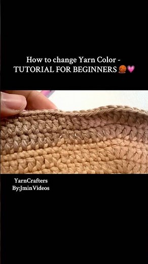How to change yarn color-TUTORIAL FOR BEGGINERS🧶💗#crochet #crochetpatterns #crocheting #diy