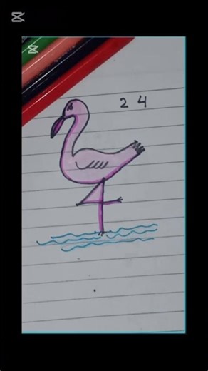 How to Draw a Flamingo | Easy & Cute Drawing#shorts #viralvideo #trending