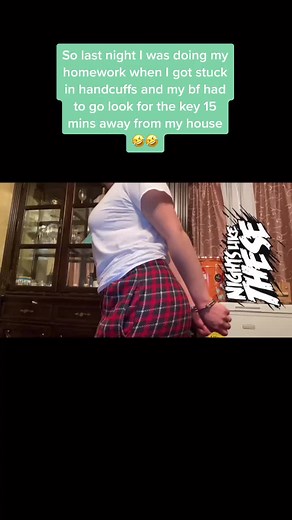 Funny Homework Mishap with Handcuffs