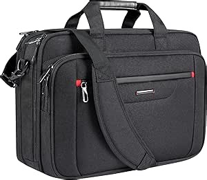VANKEAN Laptop Briefcase Premium Laptop Case Fits Up to 17.3 Inch Business Shoulder Bag Laptop Expandable Water-Repellent Messenger Bag for Men/ Women Computer Bag for Travel/ Business/ Black