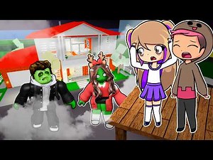 We built a BASE IN THE SKY to HIDE from the ZOMBIE ATTACK in Brookhaven Roblox