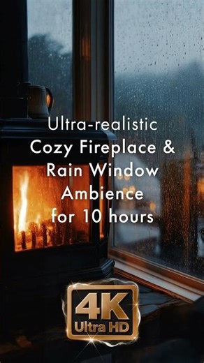 Cozy Cabin Fireplace Ambience Relaxing Evening Forest Window #ambience #cozynights