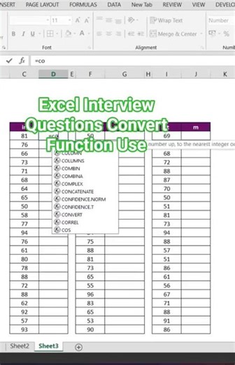 Excel Interview Questions || How to use Convert formula || #exceltricks #exceltips #excelshorts