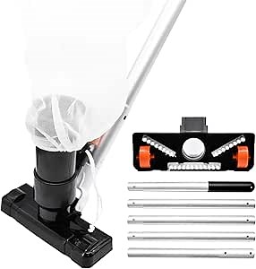 Upgraded Pool Vacuum for Above Ground Pool - Handheld Swimming Pool Jet Cleaner, Leaf Vacuum Cleaning Kit W/Brush with 5 Section Poles of 70", Small Vac Vacuum for Underwater, Spas, Ponds