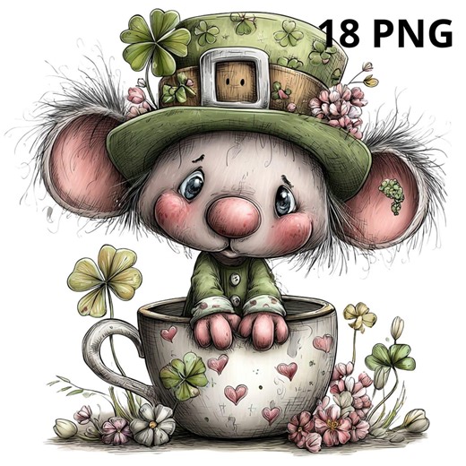 Quirky Whimsical St. Patrick's Day Character Illustration Art Print - Etsy