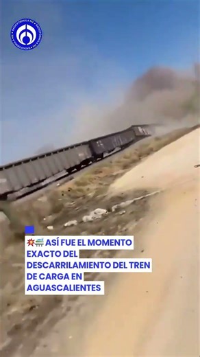 Así fue el momento exacto en el que se descarriló el tren de carga en Aguascalientes