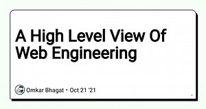 A High Level View Of Web Engineering
