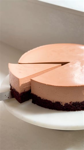 You have to try this mousse cake! It’s got a soft chocolate sponge with a light and airy milk chocolate mousse on top. Find the full recipe here: https://mattadlard.com/recipes/milk-chocolate-mousse-cake/ | Matt Adlard
