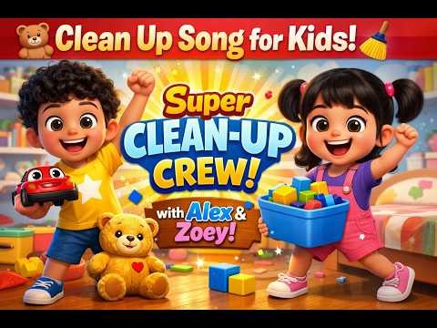 Clean Up Song for Kids 🧸🧹 | Super Clean-Up Crew! (Fun Toy Cleanup Song)
