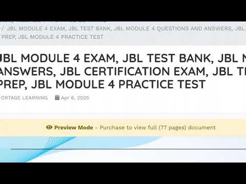 JBL Module 4 Exam 2026 | Real Questions & Answers 🔥 Pass the JBL Certification on Your First Try! 🚀🎯