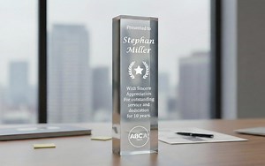 Personalized Crystal Acrylic Pillar Award, Recognition Plaque, Corporate Crystals Trophy Award, Employee Years of Service Retirement Gift - Etsy