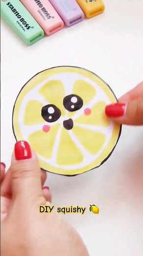 Lemon paper squishy 🍋 #craft #papercrafts