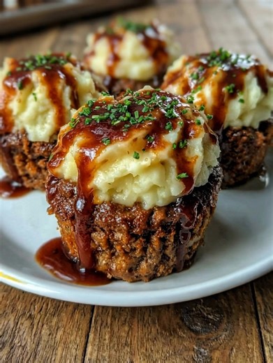 Smoky Bourbon BBQ Meatloaf Cupcakes with Mashed Potato Frosting – These Disappear Faster Than Dessert These little meatloaf cupcakes are pure comfort food with a twist. Juicy, smoky bourbon BBQ meatloaf baked into perfect portions, then topped with creamy mashed potatoes like frosting and finished with a sticky drizzle of BBQ sauce. They look fun, taste incredible, and always get people asking for the recipe. Save this one now because you will make it again. Ingredients Meatloaf Cupcakes 1 ½ lb 