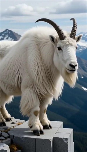 Impossible Cliffs Are Home for These Goats ⚡#MountainGoat #Wildlife #Nature #animalfacts