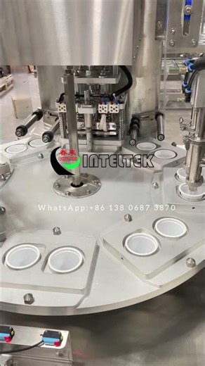 Rotary type yoghurt cup filling sealing machine