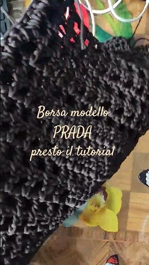 👜Borsa Uncinetto "Prada Style" in Cordino Swan Black | Crochet Bag Elegante Fatta a Mano