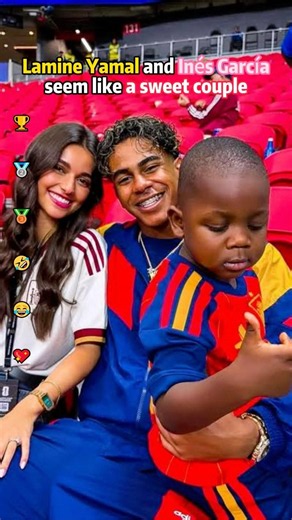 Lamine Yamal and Inés García seem like a sweet couple 🥰#lamineyamal #fifa2026 #spain #football