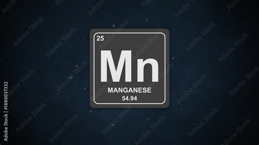 Sea blue particles assemble into technical manganese tile representation